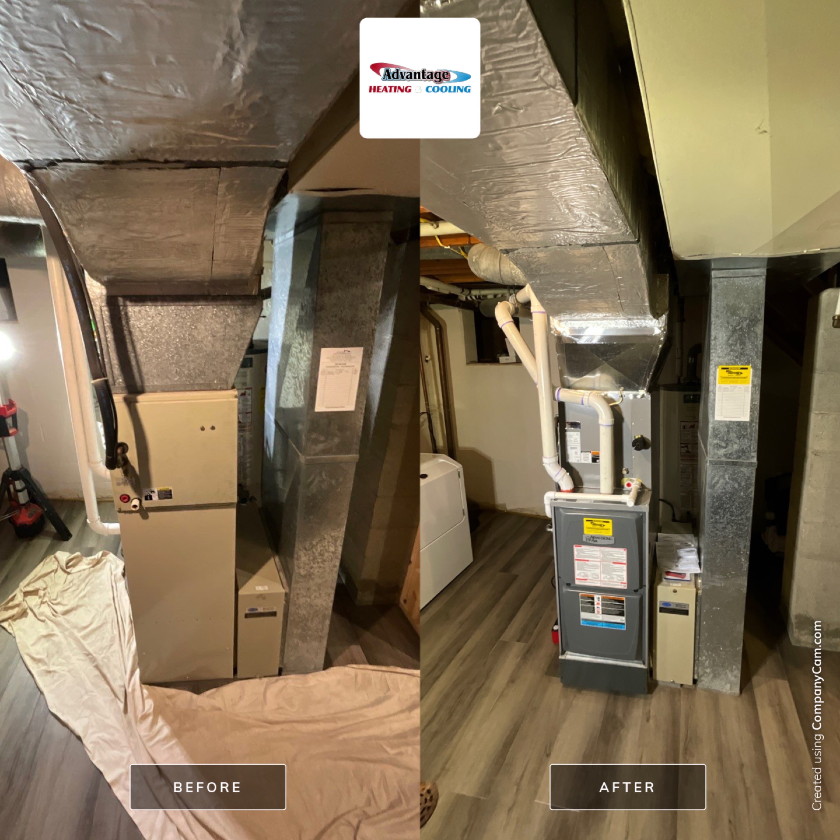 Carrier Furnace Replacement with Armstrong Air Gas Furnace Image